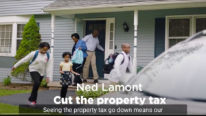 Lamont property tax tv ad screen grab