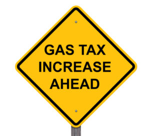 Caution,Sign,Isolated,On,White,-,Gas,Tax,Increase,Ahead