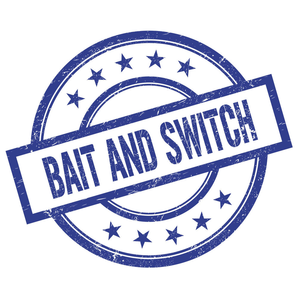 Bait,And,Switch,Text,Written,On,Blue,Round,Vintage,Rubber